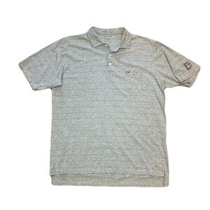 B. Draddy Vintage Pocket Polo in Striped Grey, size Medium